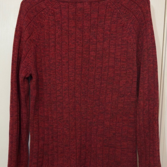 Karen Scott Women’s Peppered Red Pullover Cable Knit Sweater Small 100% Cotton - Picture 3 of 8